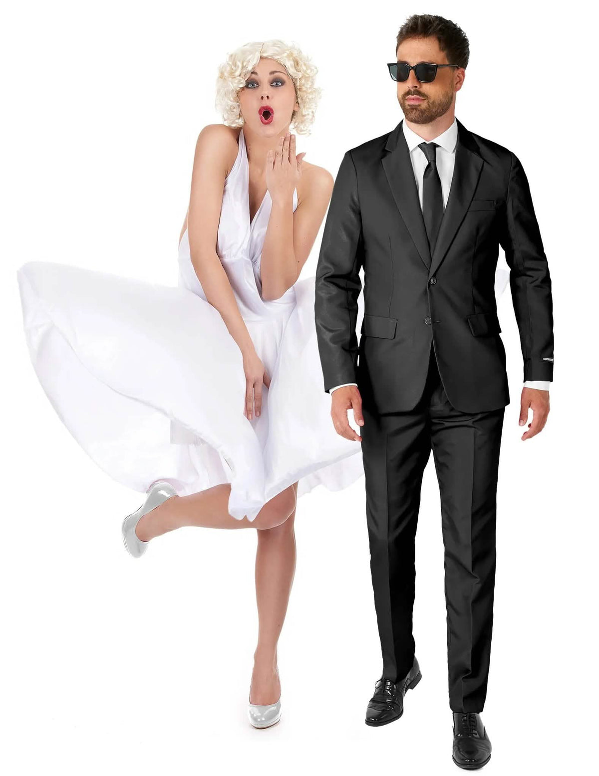 Disfraz de pareja Marilyn Monroe y Presidente para adulto