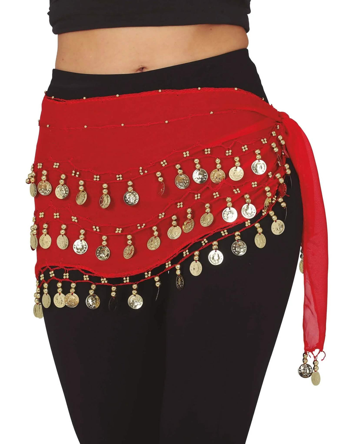 Disfraz completo de bailarina oriental negro y rojo para mujer