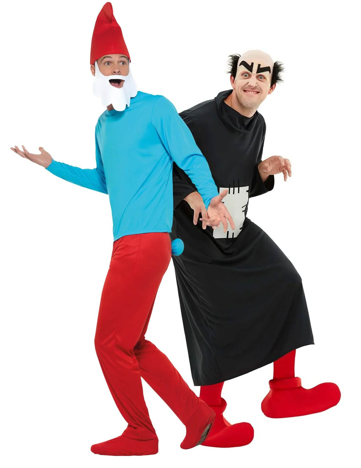 Disfraz de pareja de Papá Pitufo™ y Gargamel™ para adulto