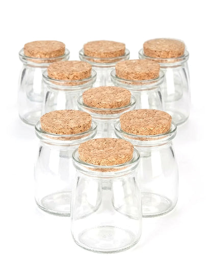 12 pequeños frascos de vidrio con tapón de corcho 7 cm