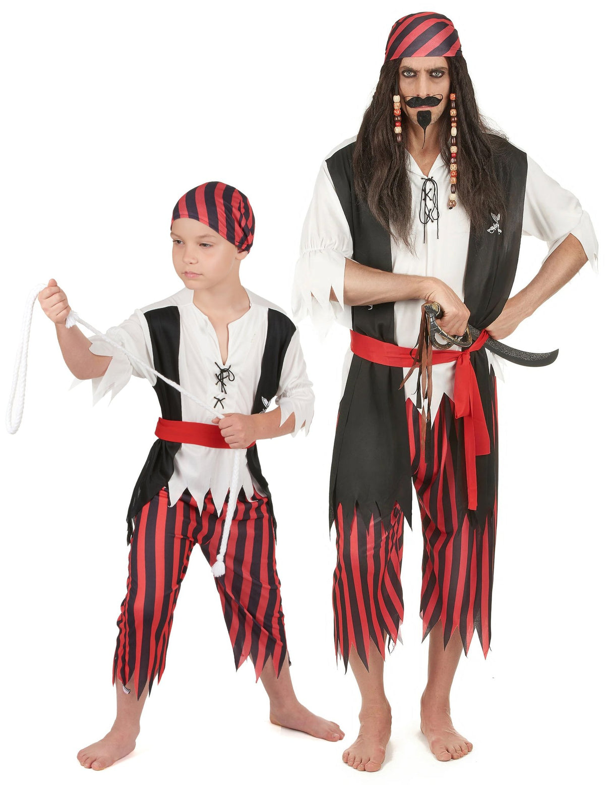 Disfraz de pareja pirata padre e hijo