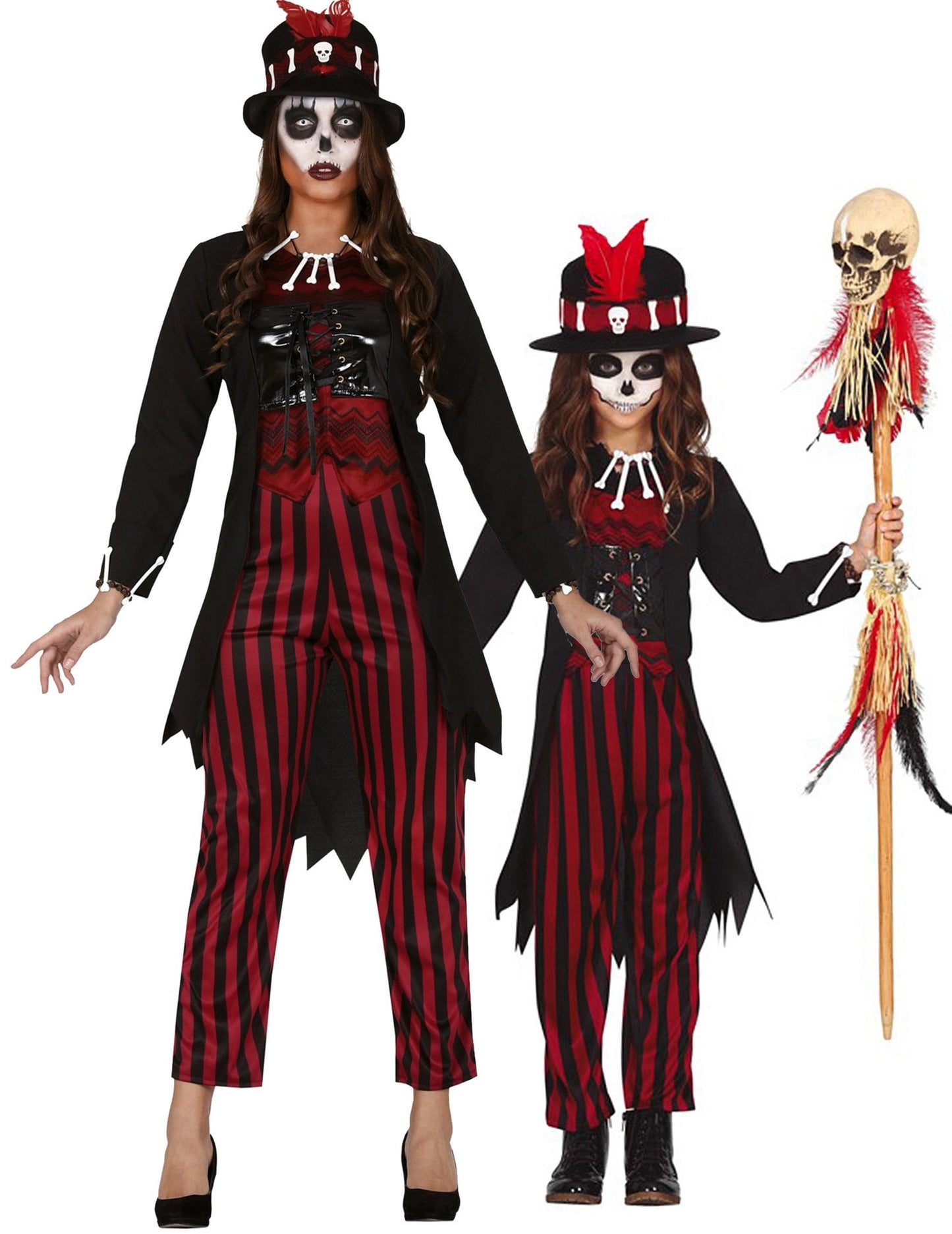 Disfraz de pareja madre-hija vudú Halloween