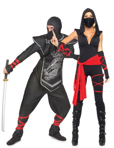 Disfraz de pareja ninja adulto