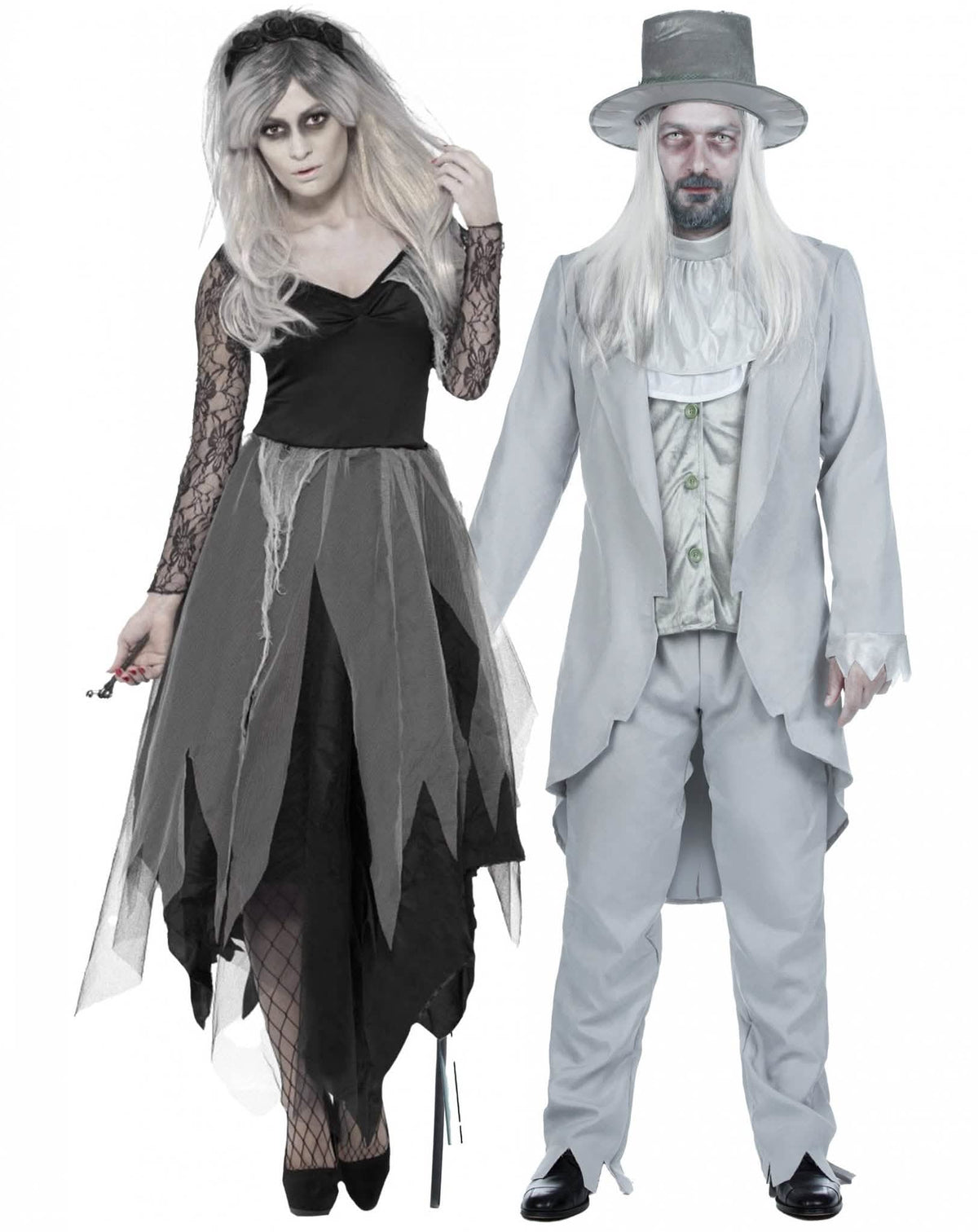 Disfraz de pareja novios fantasmas Halloween adultos