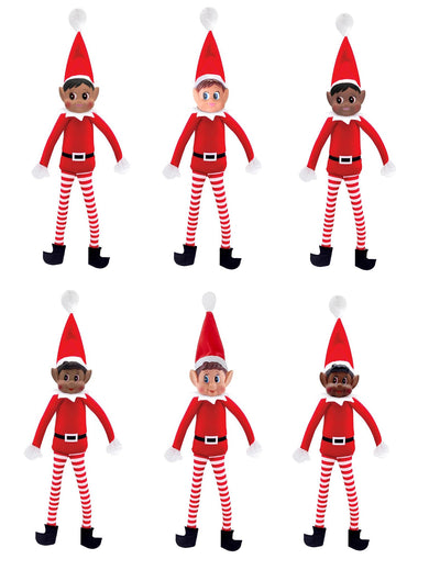 Grupo de 6 duendes traviesos navideños