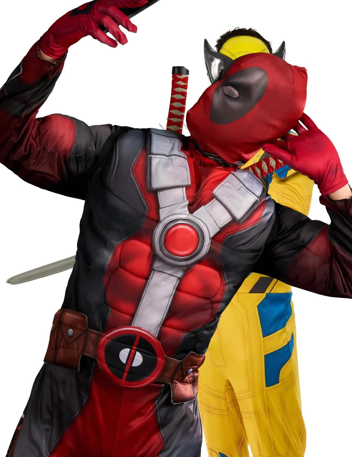 Disfraz de pareja de Deadpool™ y Lobezno™ para adulto