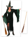 Kit disfraz bruja mujer con escoba Halloween