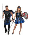 Disfraz de pareja de caballeros azules adultos