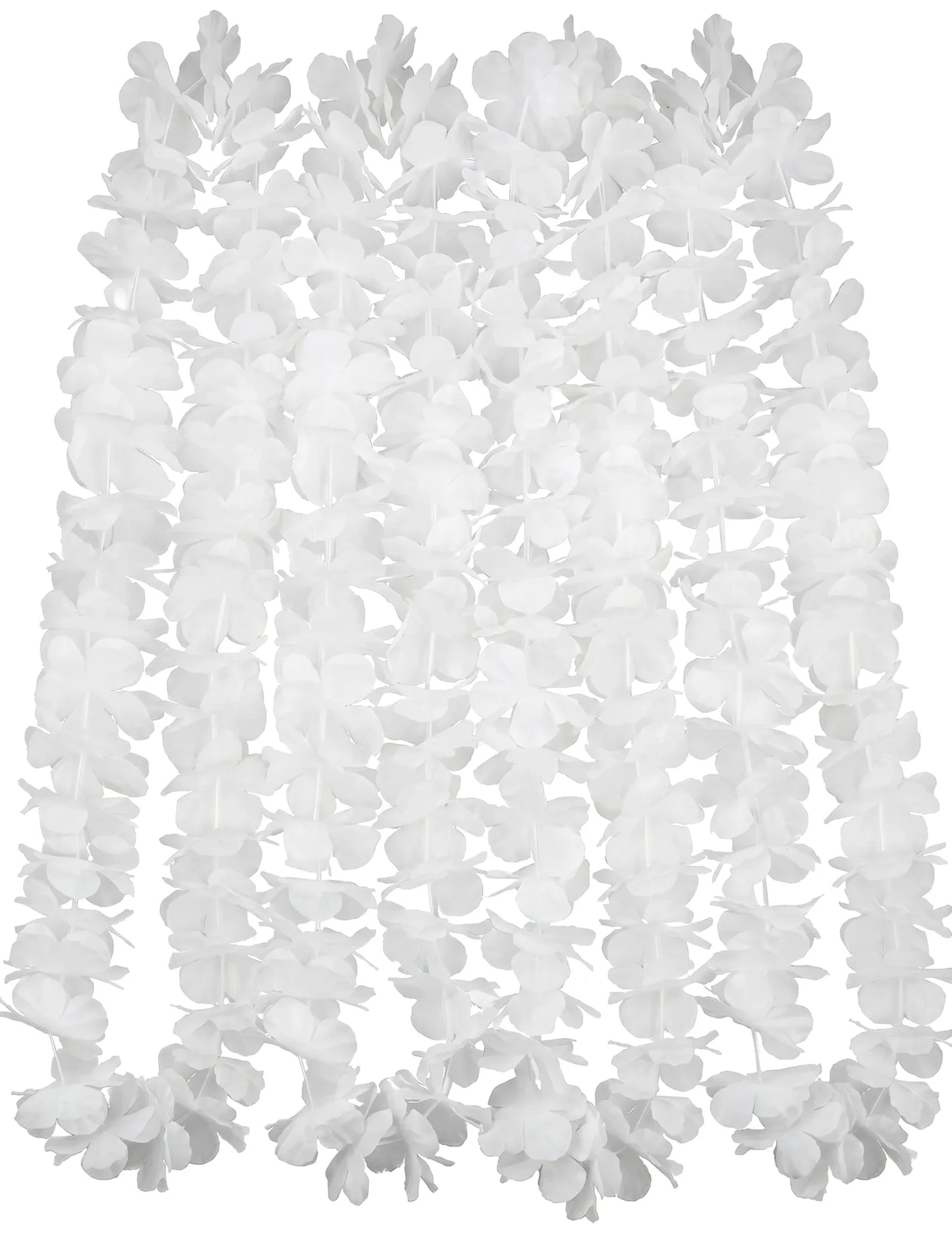12 collares hawaianos blancos