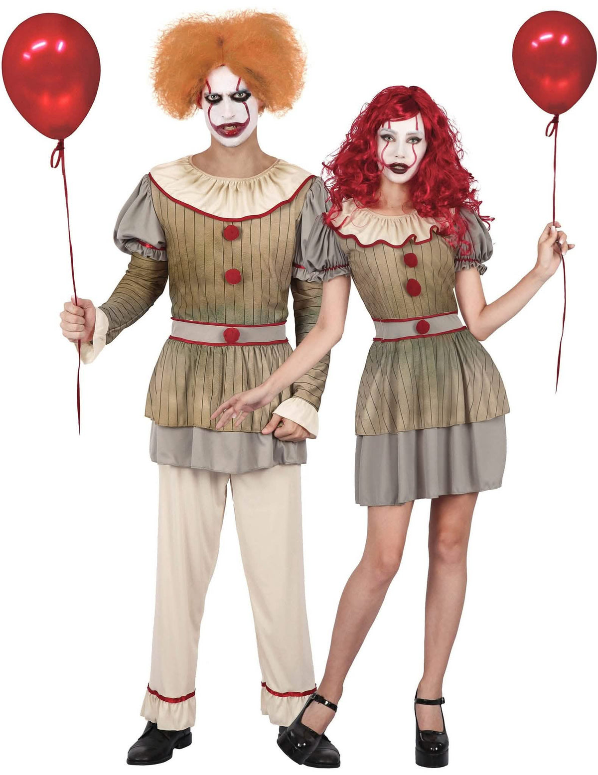 Disfraz de pareja payaso locos adulto