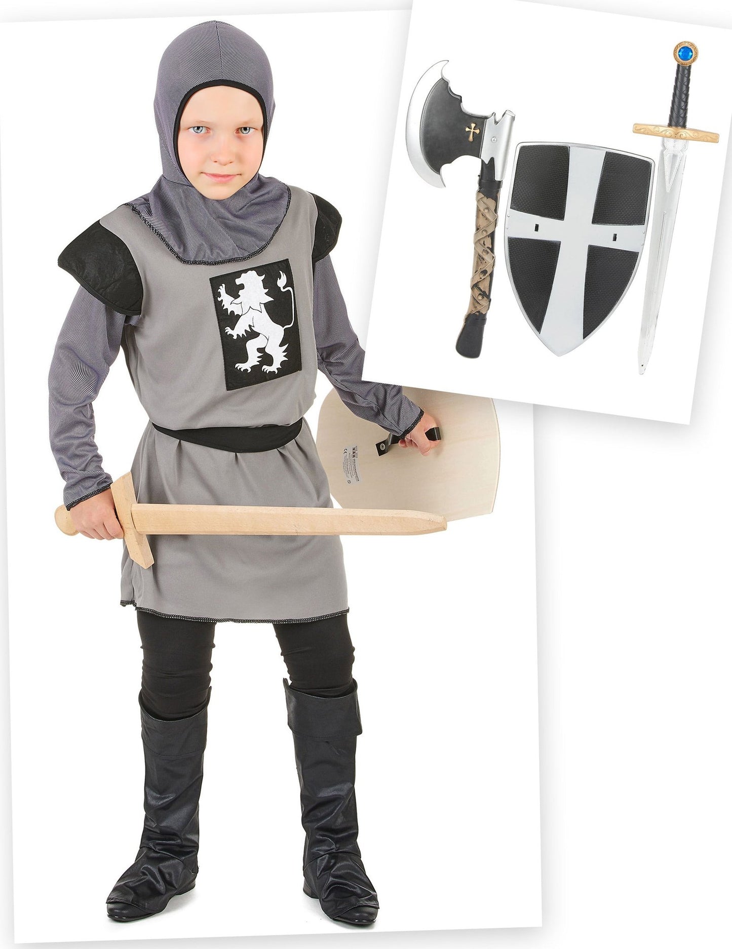 Kit disfraz caballero niño con accesorios