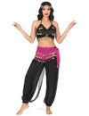 Disfraz completo de bailarina oriental negro y rosa para mujer