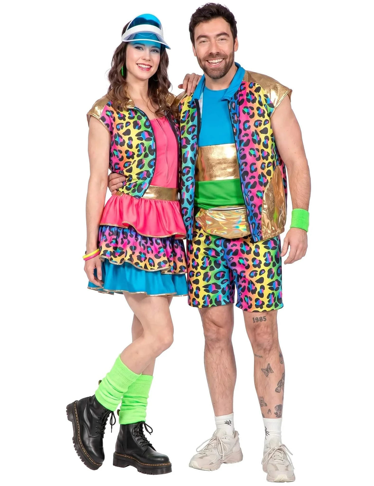 Disfraz de pareja de panteras kitsch para adulto
