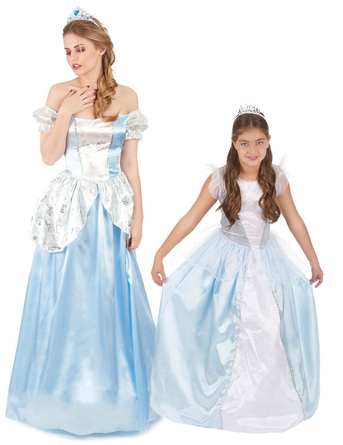 Disfraz de pareja princesa azul madre e hija