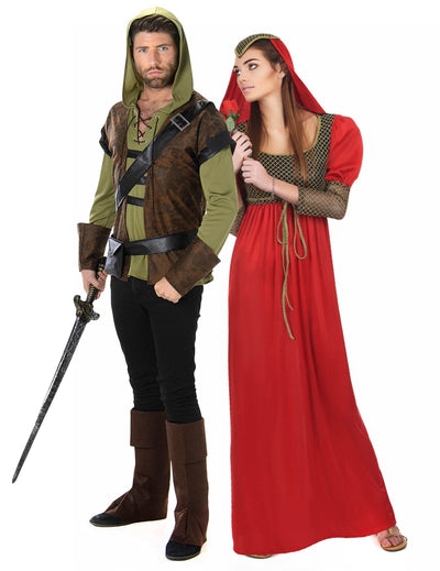 Disfraz hombre del bosque y princesa medieval