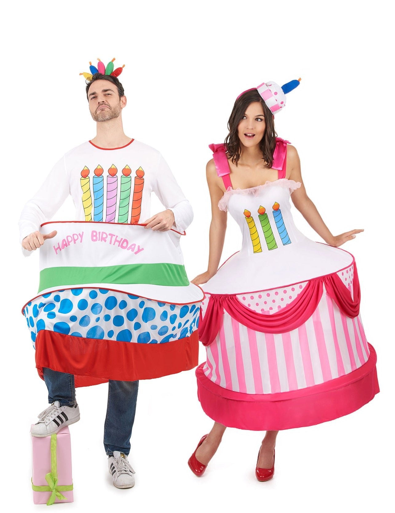 Disfraz de pareja tarta de cumpleaños