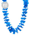12 collares hawaianos azul brillante