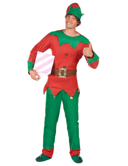 Disfraz de pareja elfos de Navidad para adulto