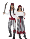 Disfraz de pareja pirata rayas