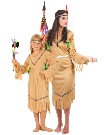 Disfraz de pareja india madre e hija