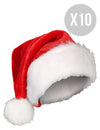 Paquete de 10 gorros de Navidad para adulto