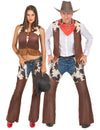 Disfraz de pareja cowboy adulto