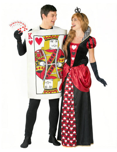 Disfraz de pareja Reina y Rey de Corazones para adultos