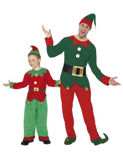 Disfraz pareja elfos Navidad padre hijo