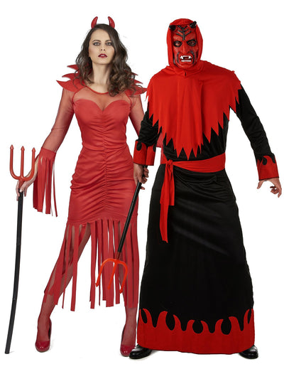 Disfraz de pareja de demonios demoniacos para adulto