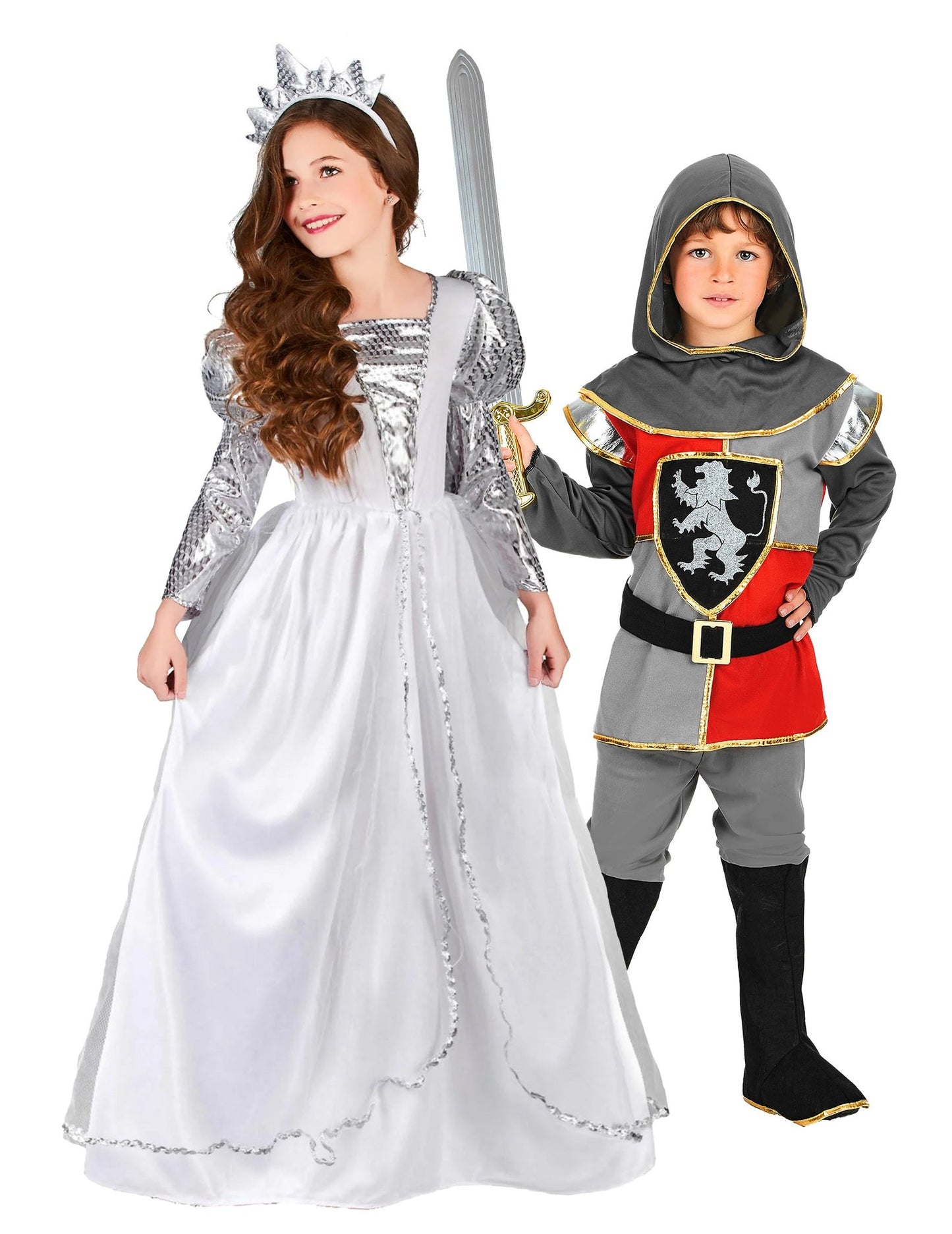 Disfraz de pareja de caballero y princesa para niños