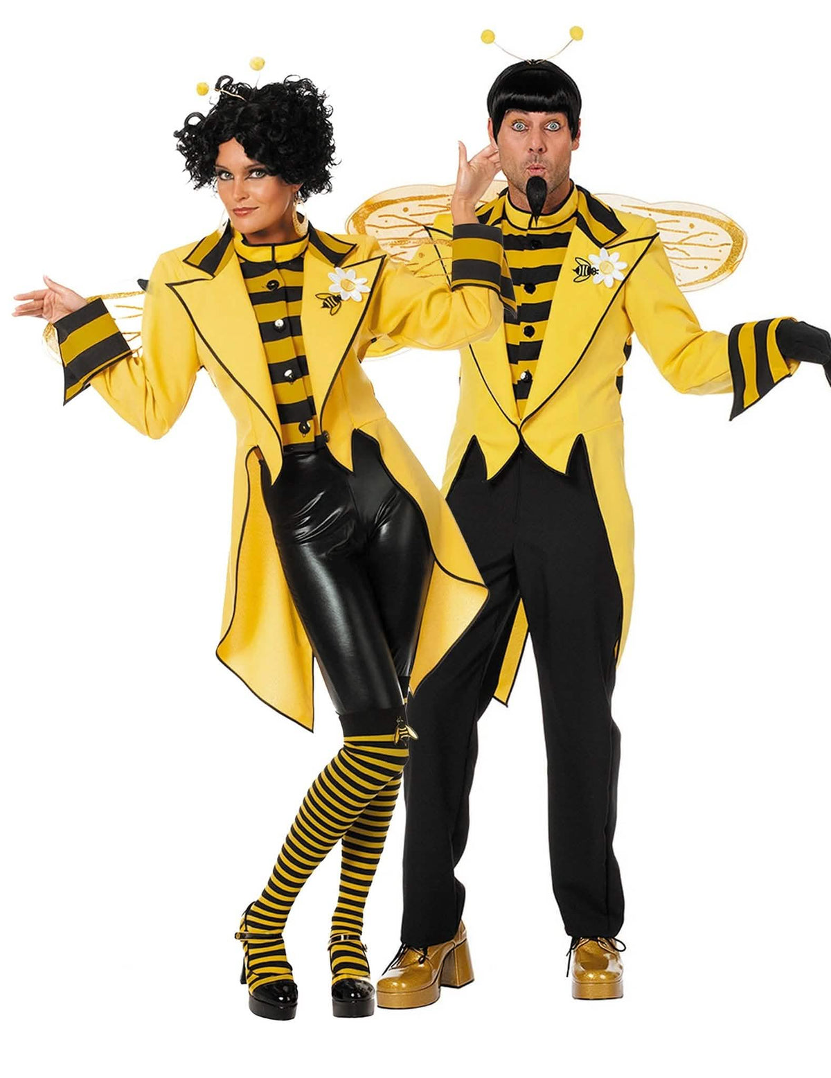Elegante disfraz de pareja de abejas para adultos