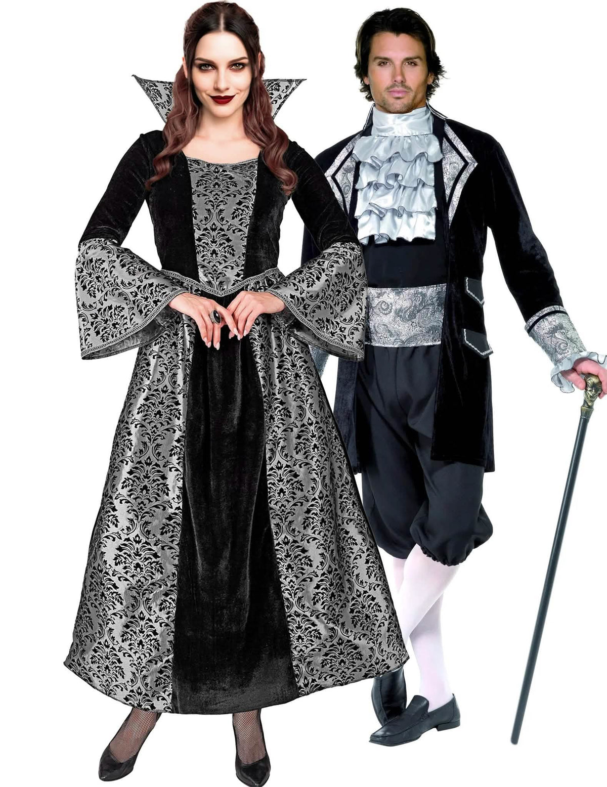 Disfraz de pareja vampiro barroco para adultos