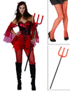Kit disfraz diablesa mujer con medias y tridente Halloween