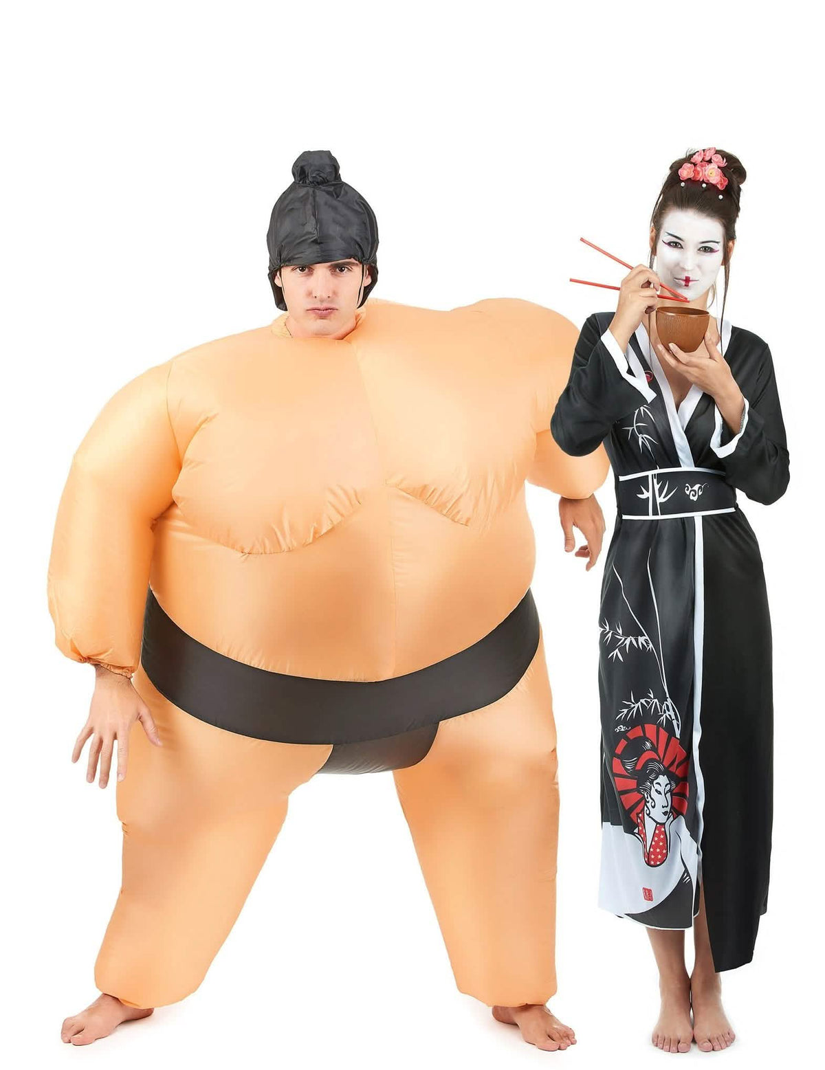 Disfraz de pareja Sumo y Geisha