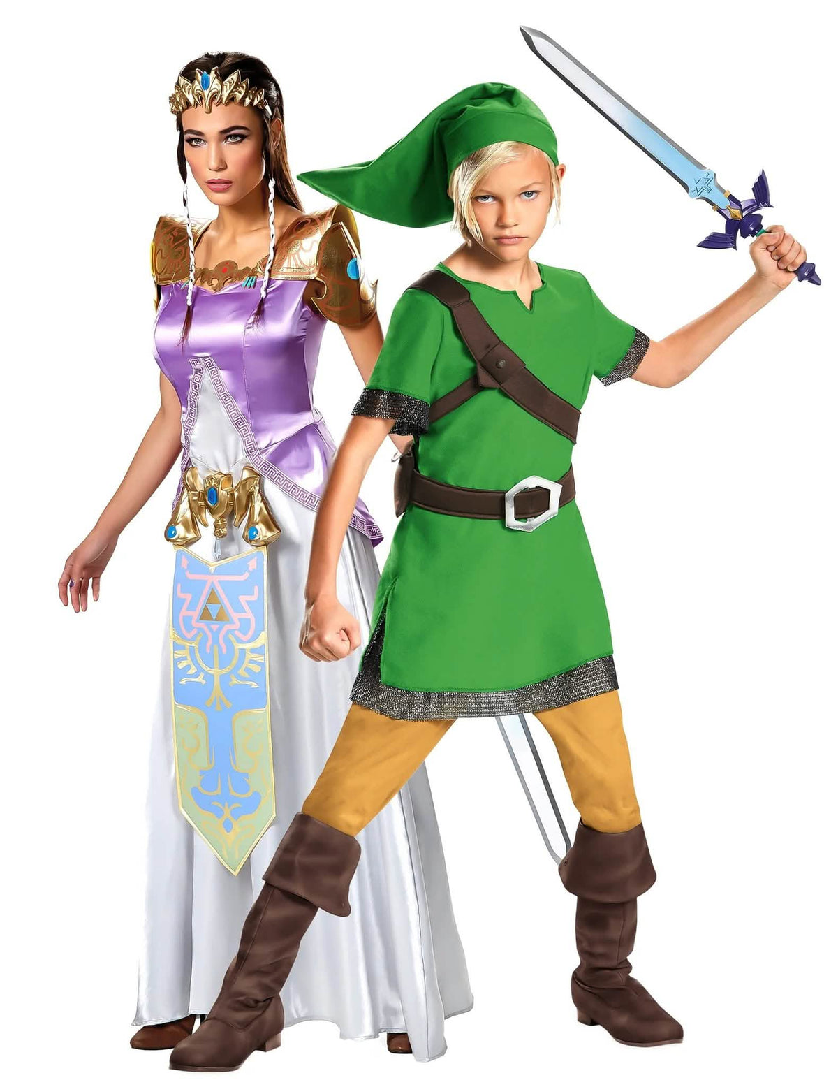 Disfraz de pareja de Zelda y Link para madre e hijo
