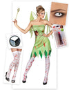 Kit disfraz de hada verde ensangrentada mujer Halloween