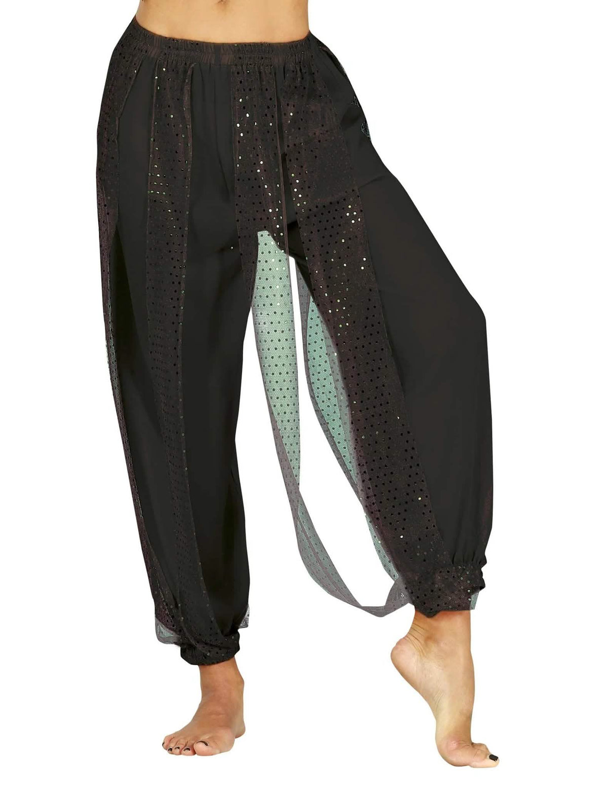 Disfraz completo de bailarina oriental negro y azul para mujer