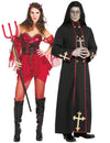 Disfraz de pareja diablesa sexy y monje endemoniado Halloween adulto