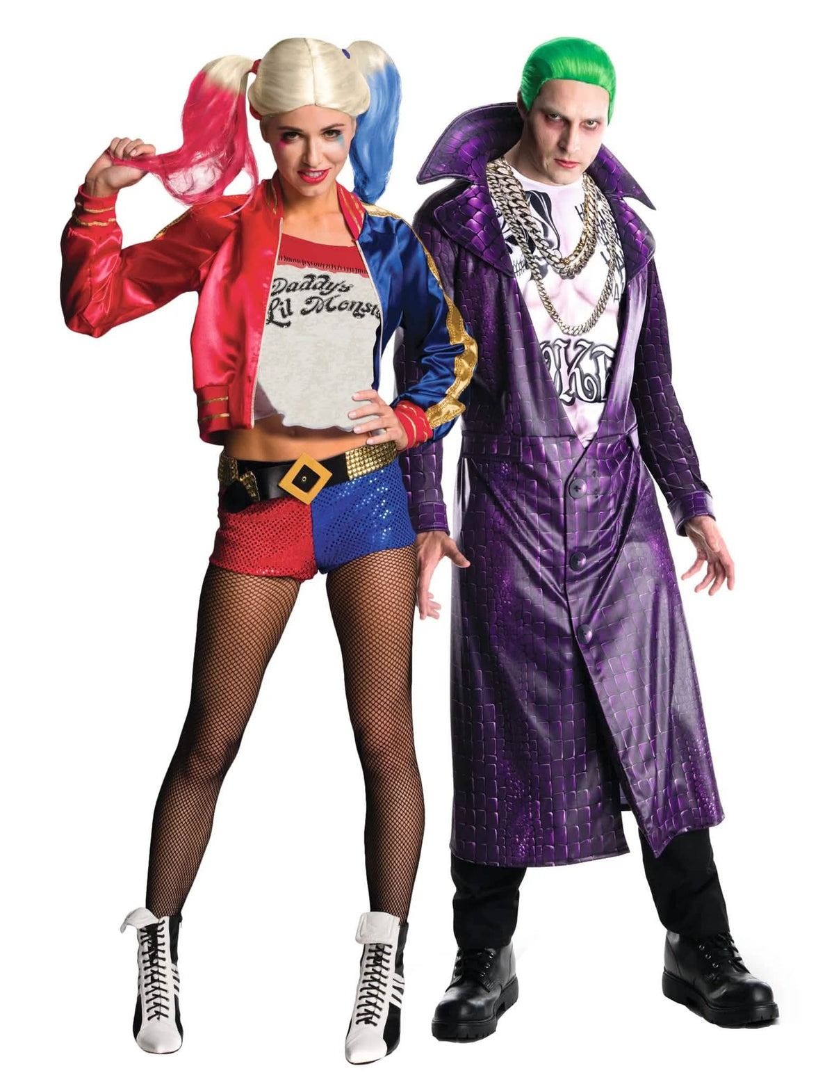 Disfraz de pareja Joker™ y Harley Quinn Suicide Squad™ para adulto