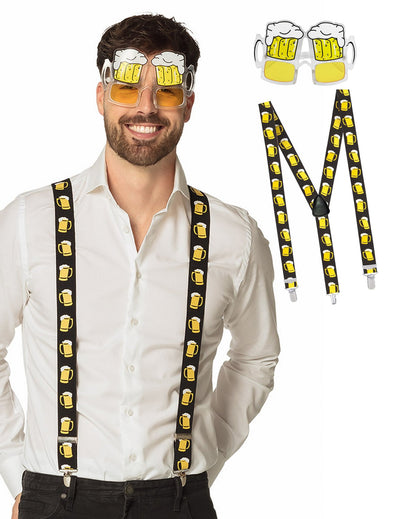 Tirantes y gafas de cerveza para adultos