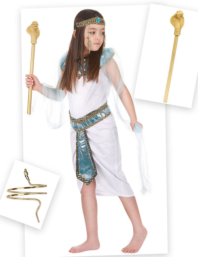 Kit disfraz de egipcia niña con brazalete y cetro