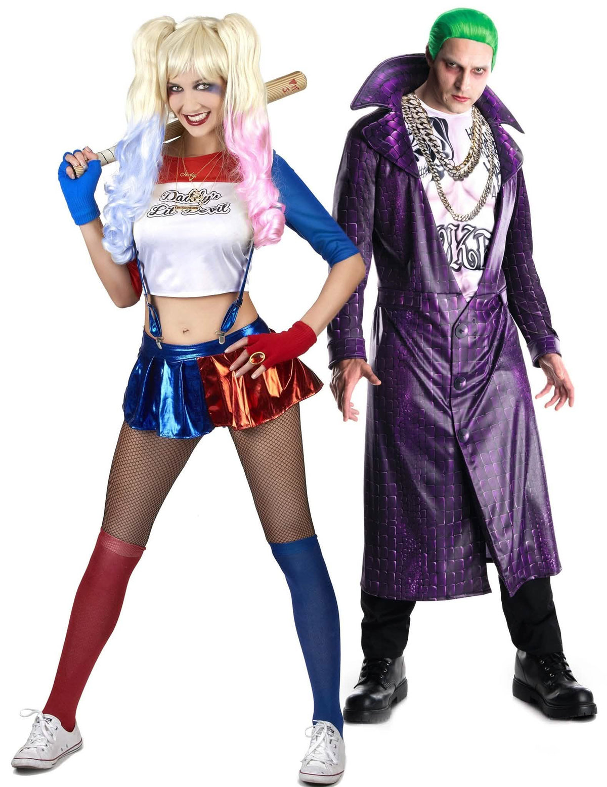 Disfraz pareja de Joker y socio diabólico
