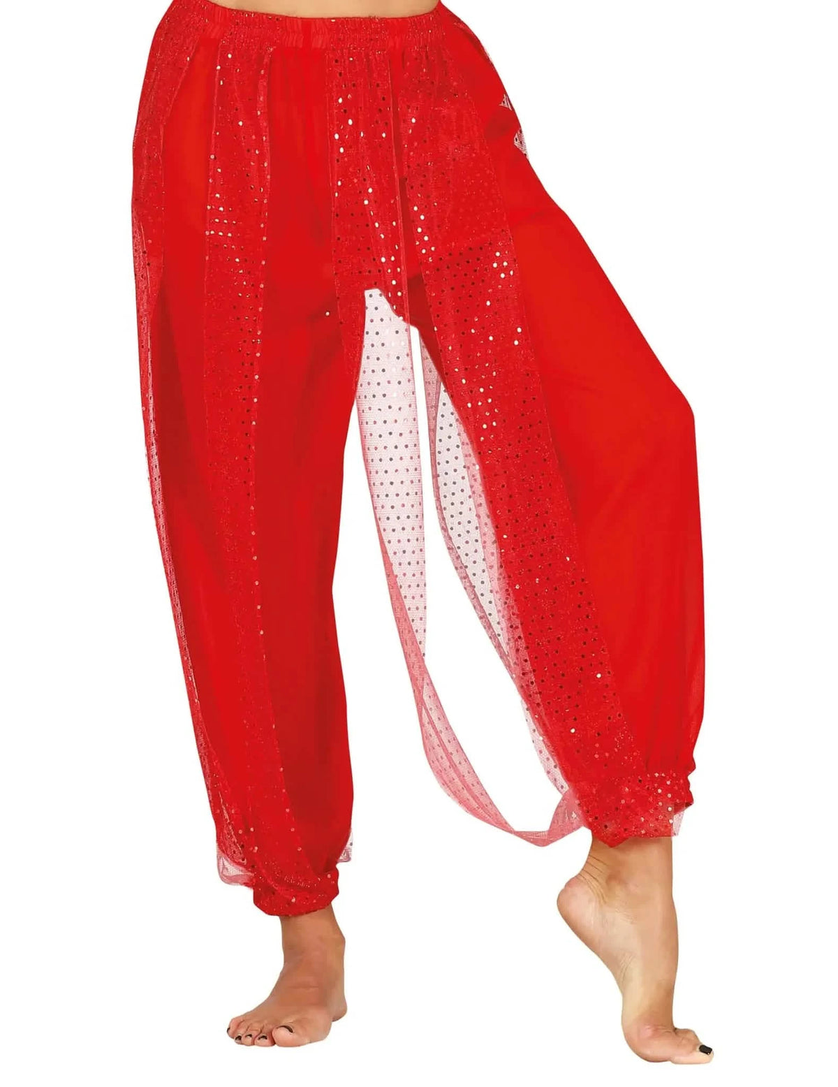 Disfraz completo de bailarina oriental rojo y negro para mujer