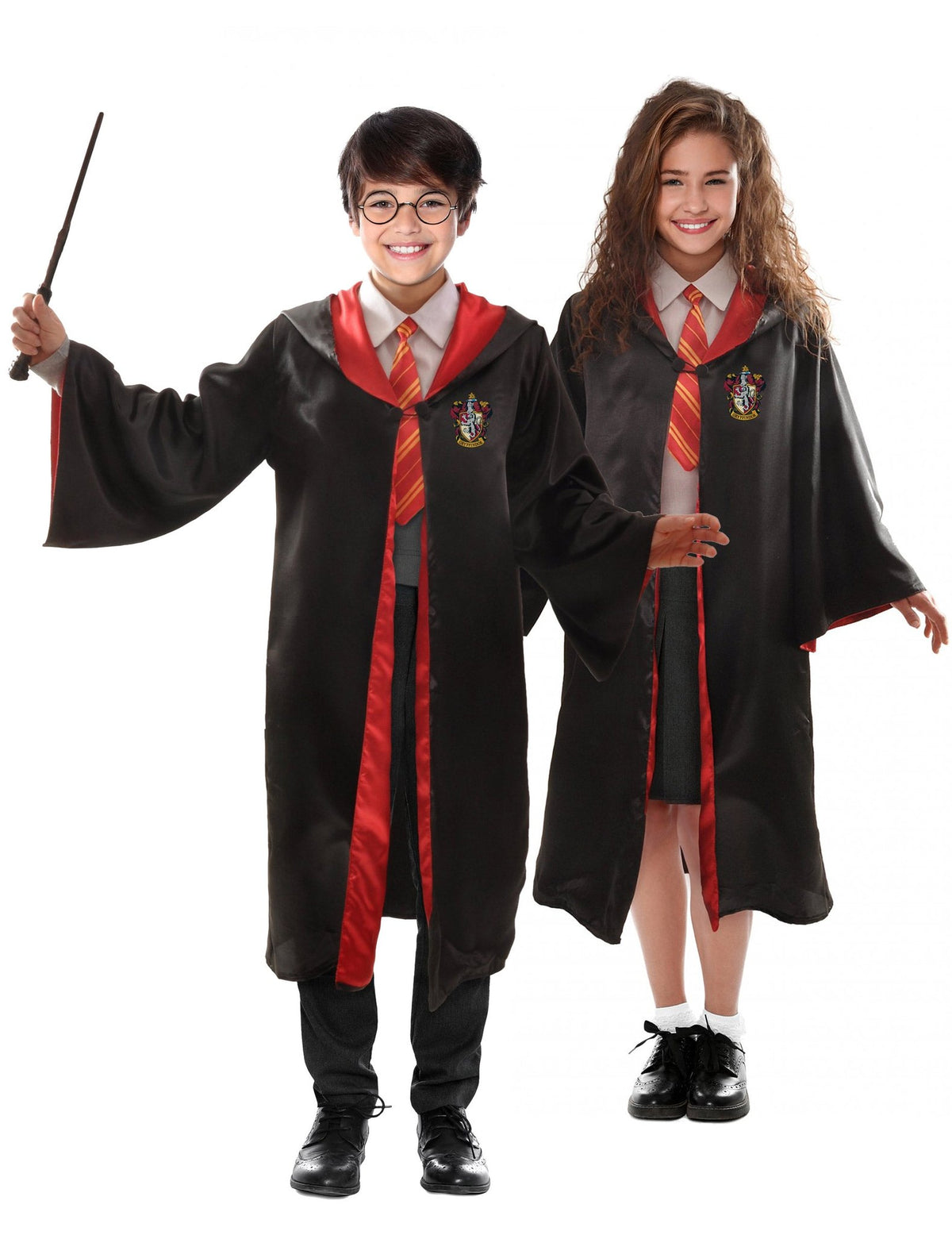 Disfraz de pareja Harry Potter™ y Hermione™ con accesorios para niños