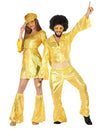 Disfraz pareja disco dorado