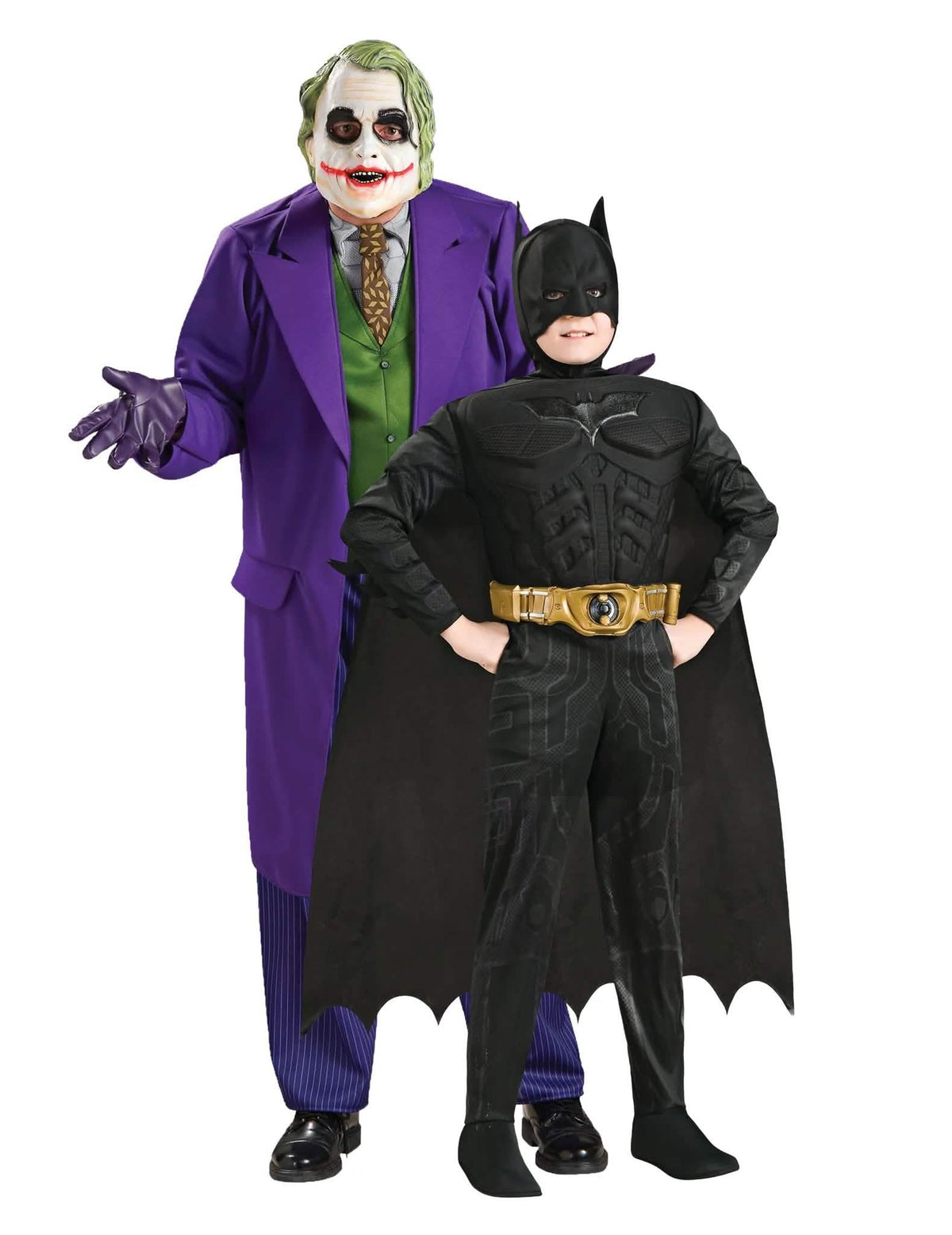 Disfraz de pareja de Batman™ y Joker™ padre e hijo