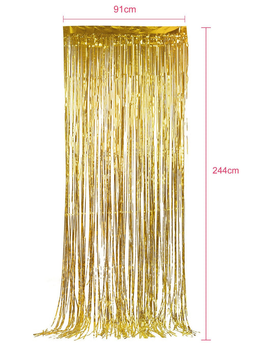 Pack de 5 cortinas doradas brillantes