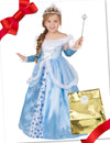 Cofre de regalo disfraz princesa azul con accesorios niña