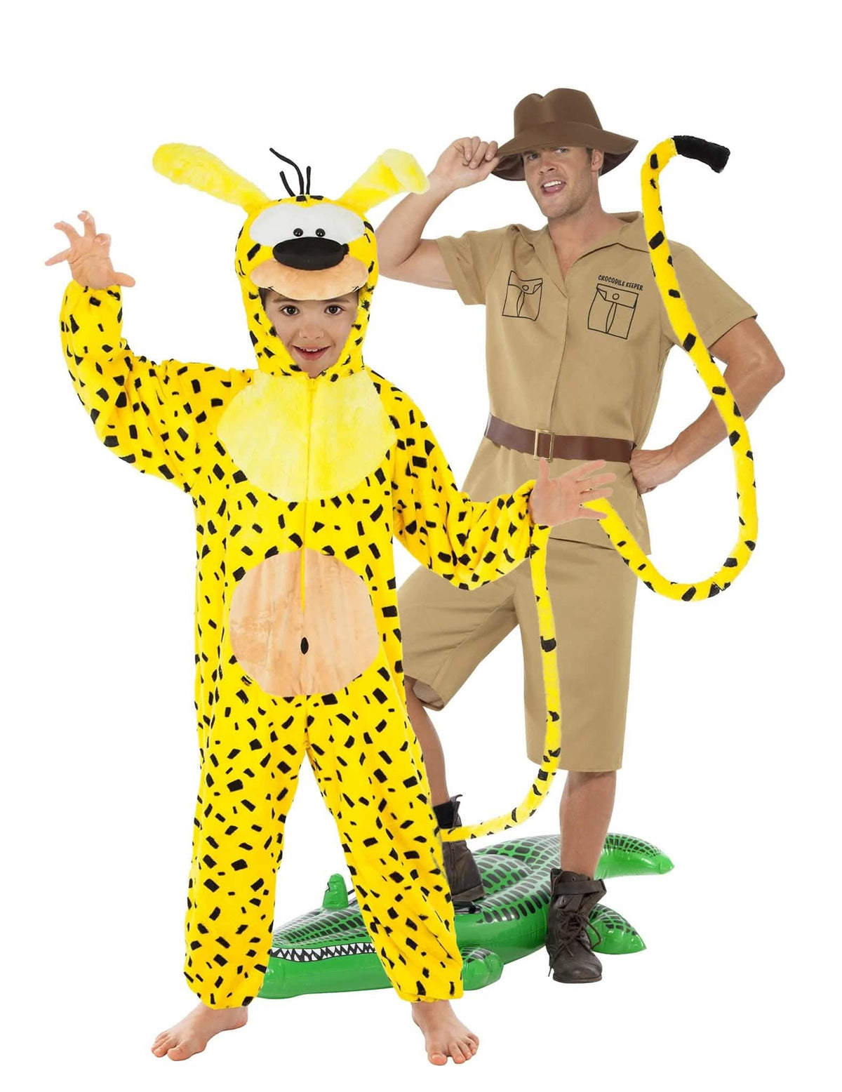 Disfraz de pareja Marsupilami™ y Explorador padre e hijo