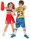 Disfraz de pareja de animadora y futbolista zombi para niños